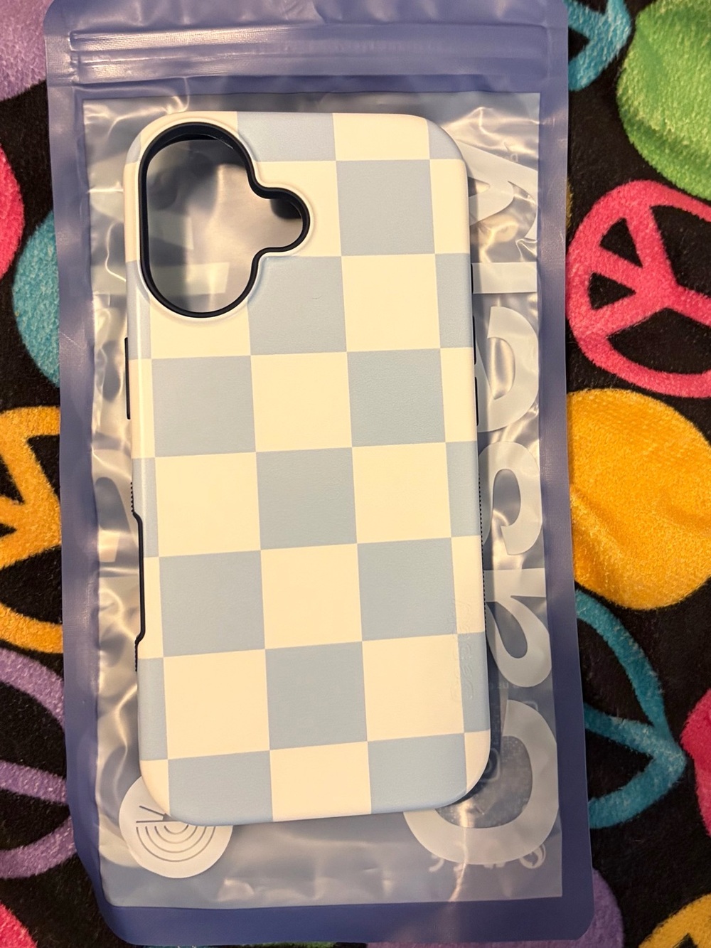 Fit check light blue checkerboard case (iPhone 17)
